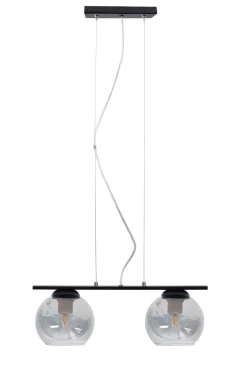 Wohnliche Hängelampe 2-flammig Glas Metall E27 blendarm