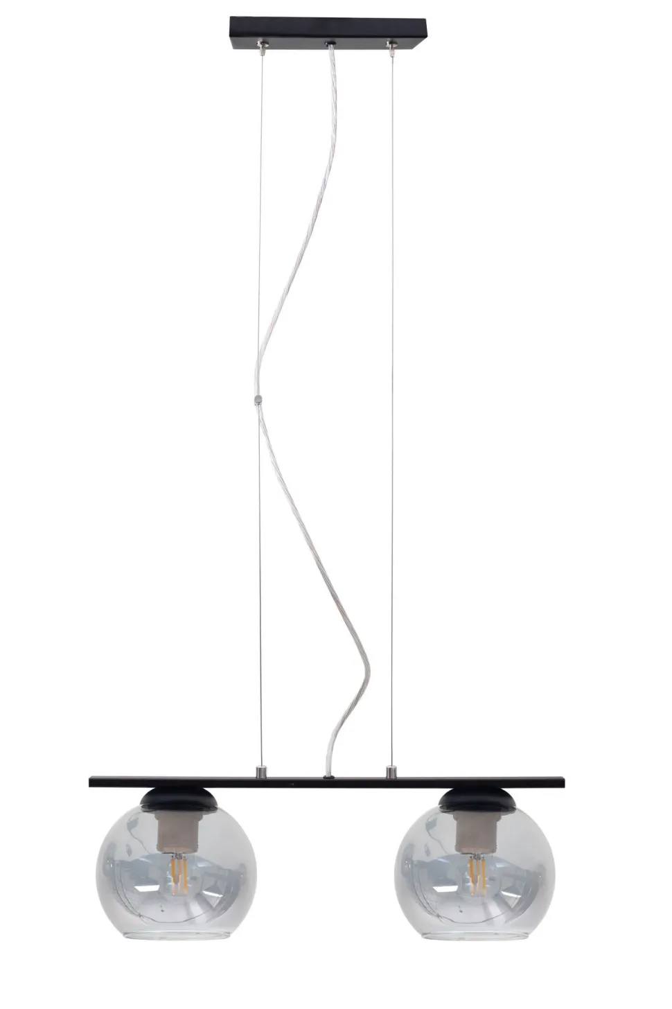 Wohnliche Hängelampe 2-flammig Glas Metall E27 blendarm