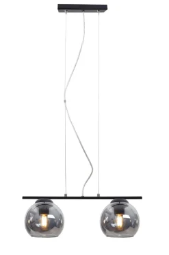 Wohnliche Hängelampe 2-flammig Glas Metall E27 blendarm