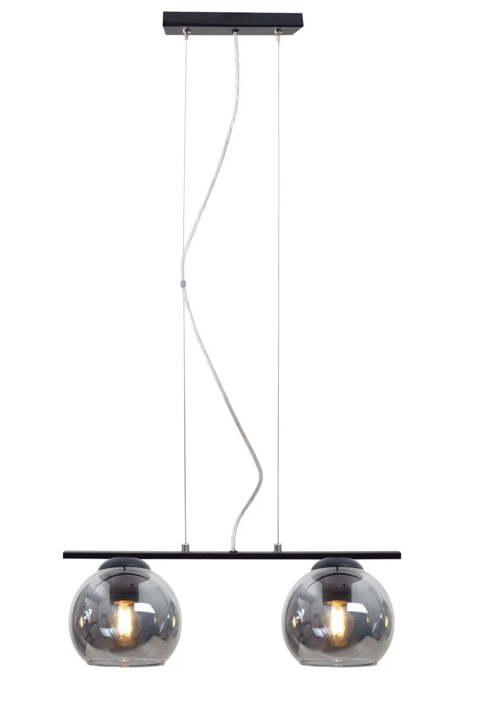 Wohnliche Hängelampe 2-flammig Glas Metall E27 blendarm