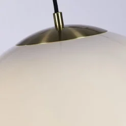 Wohnliche Hängelampe Glas Metall in Messing E27 Ø40 cm