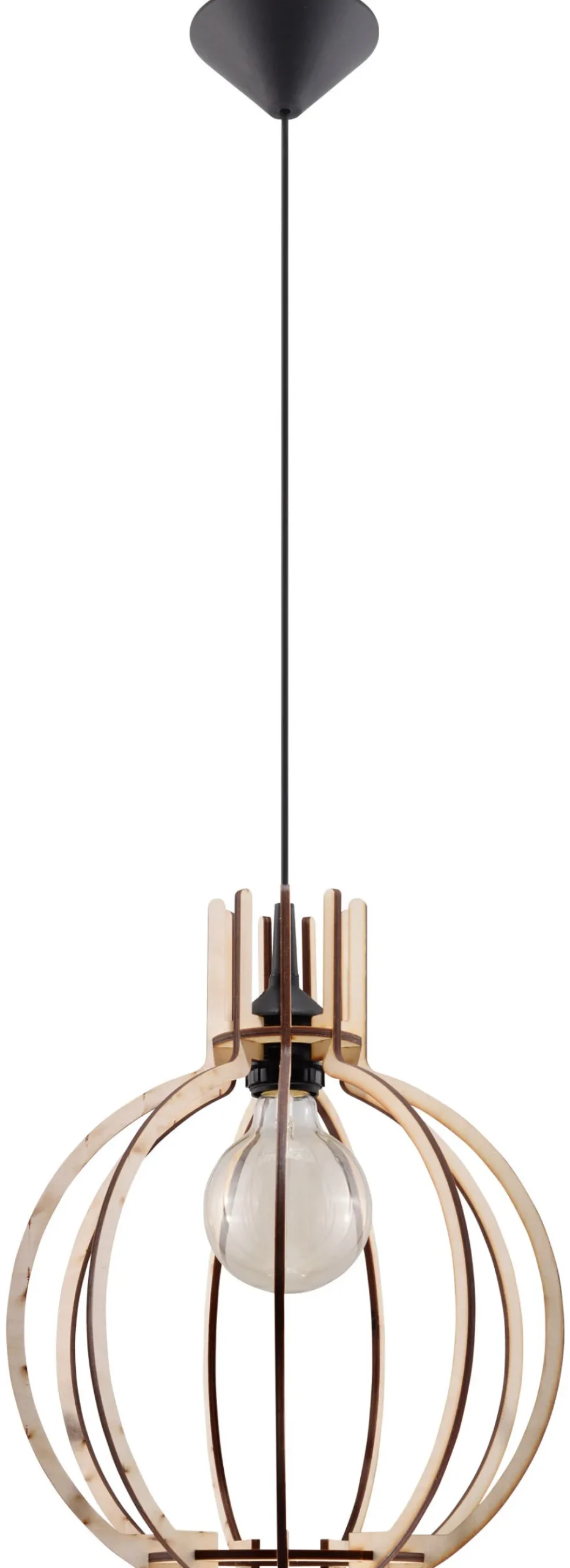 Wohnliche Hängelampe Holz Ø30cm rund Esstisch