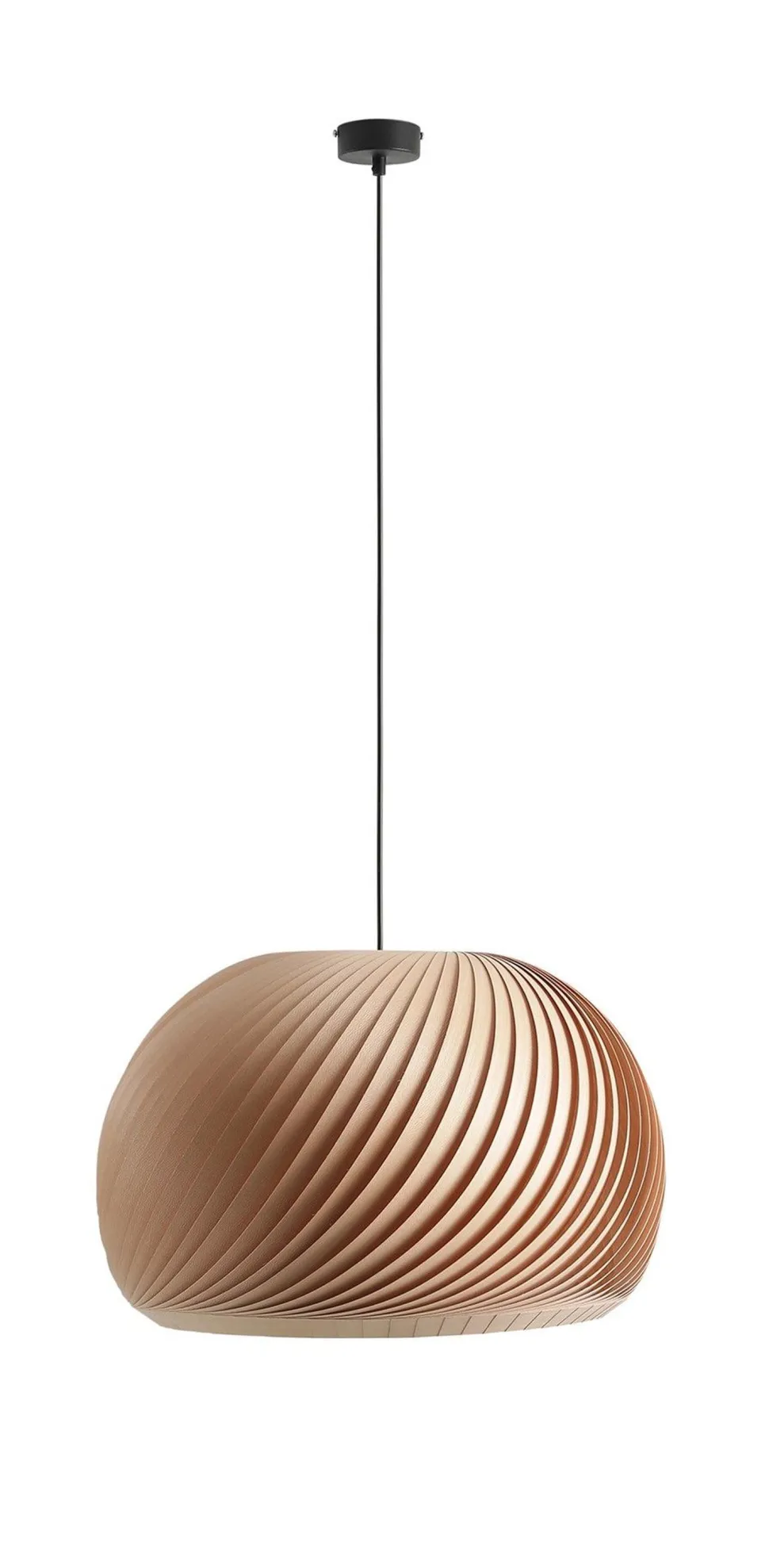 Wohnliche Hängelampe in Natur Schwarz Ø53 cm E27 Holz