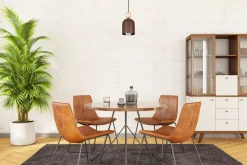 Wohnliche Hängelampe Rostbraun Metall Holz E27 Ø11 cm