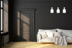 Wohnliche Hängelampe Schwarz Weiß Metall Holz E27 66 cm