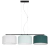 Wohnliche Pendelleuchte Stoff Weiß Mint Grün L:100 cm