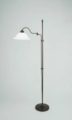 Wohnliche Stehlampe Messing Antik Glas Weiß E27 160 cm