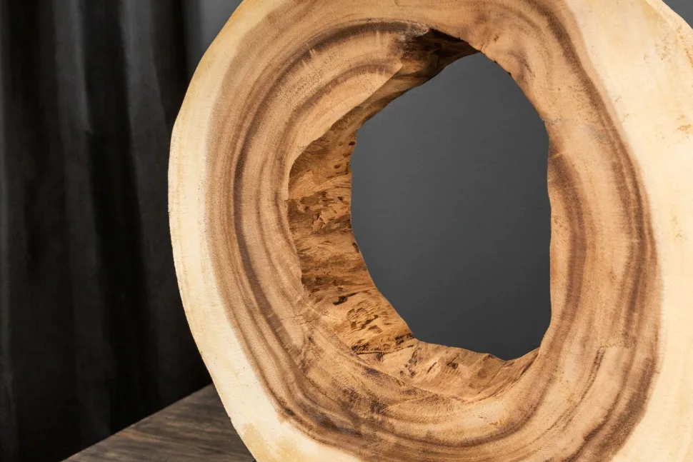 Wohnliche Tischlampe KYRISSA massives Holz 63cm Unikat