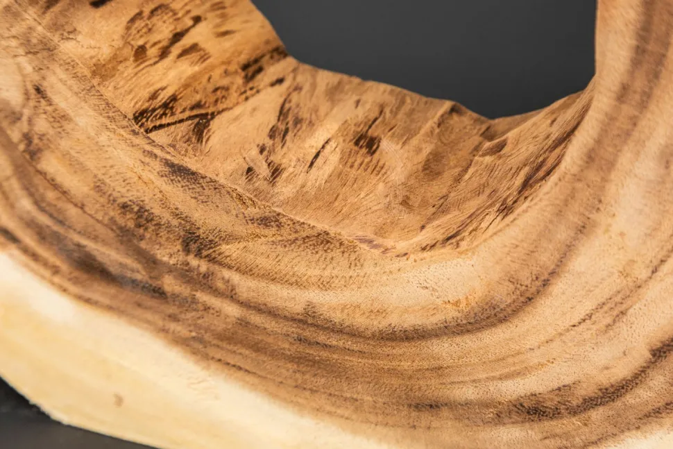 Wohnliche Tischlampe KYRISSA massives Holz 63cm Unikat