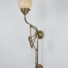 Wohnliche Wandlampe Messing Glas Elfenbein E27 H:86 cm
