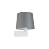 Wohnliche Wandleuchte mit Schalter Weiß Grau E27