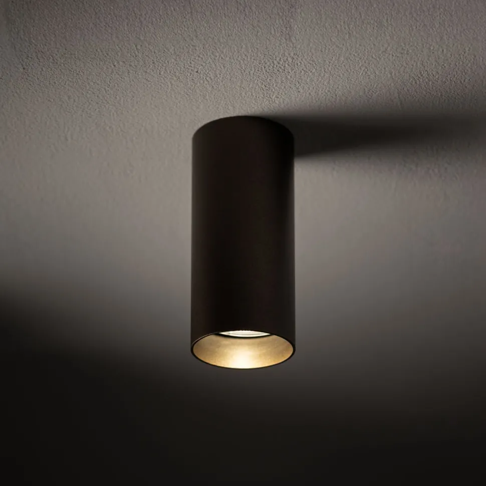 Wohnlicher Aufbauspot Stahl in Schokolade GU10 Ø5,5 cm