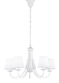 Wohnlicher Kronleuchter Stoff Metall Stoff E14 5-flmg