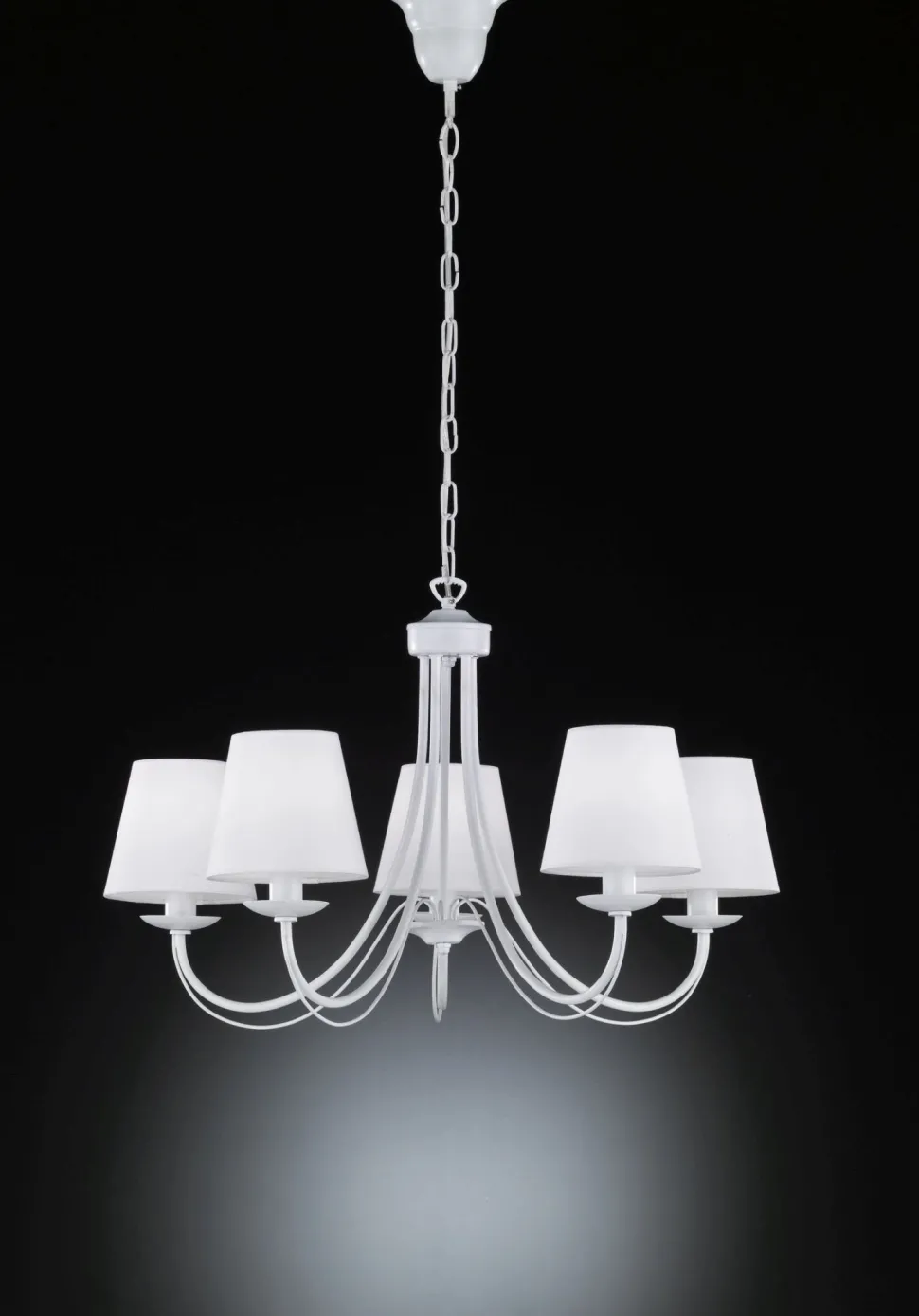 Wohnlicher Kronleuchter Stoff Metall Stoff E14 5-flmg