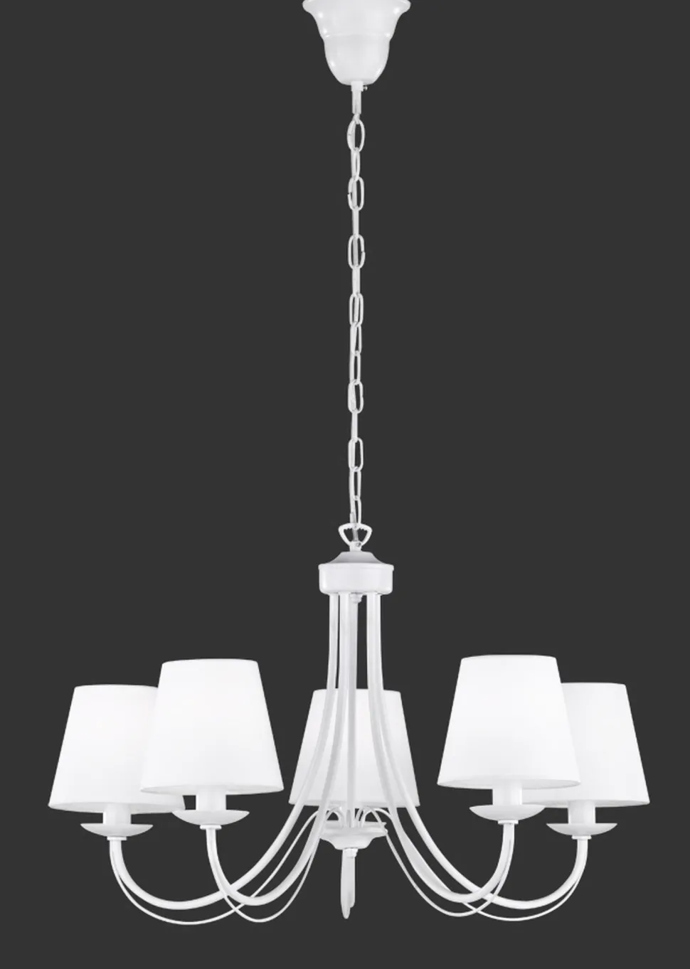 Wohnlicher Kronleuchter Stoff Metall Stoff E14 5-flmg