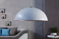 Wohnraumlampe rund Silber Modern Design Ø50cm