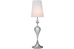 Wohnzimmer Stehlampe LUCIE Silber Weiß 160cm elegant