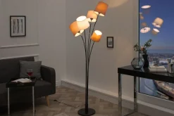 Wohnzimmer Stehlampe Modern Weiß Braun Beige LEVELS