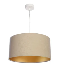 Wohnzimmerlampe Esstischleuchte Beige Gold Stoff