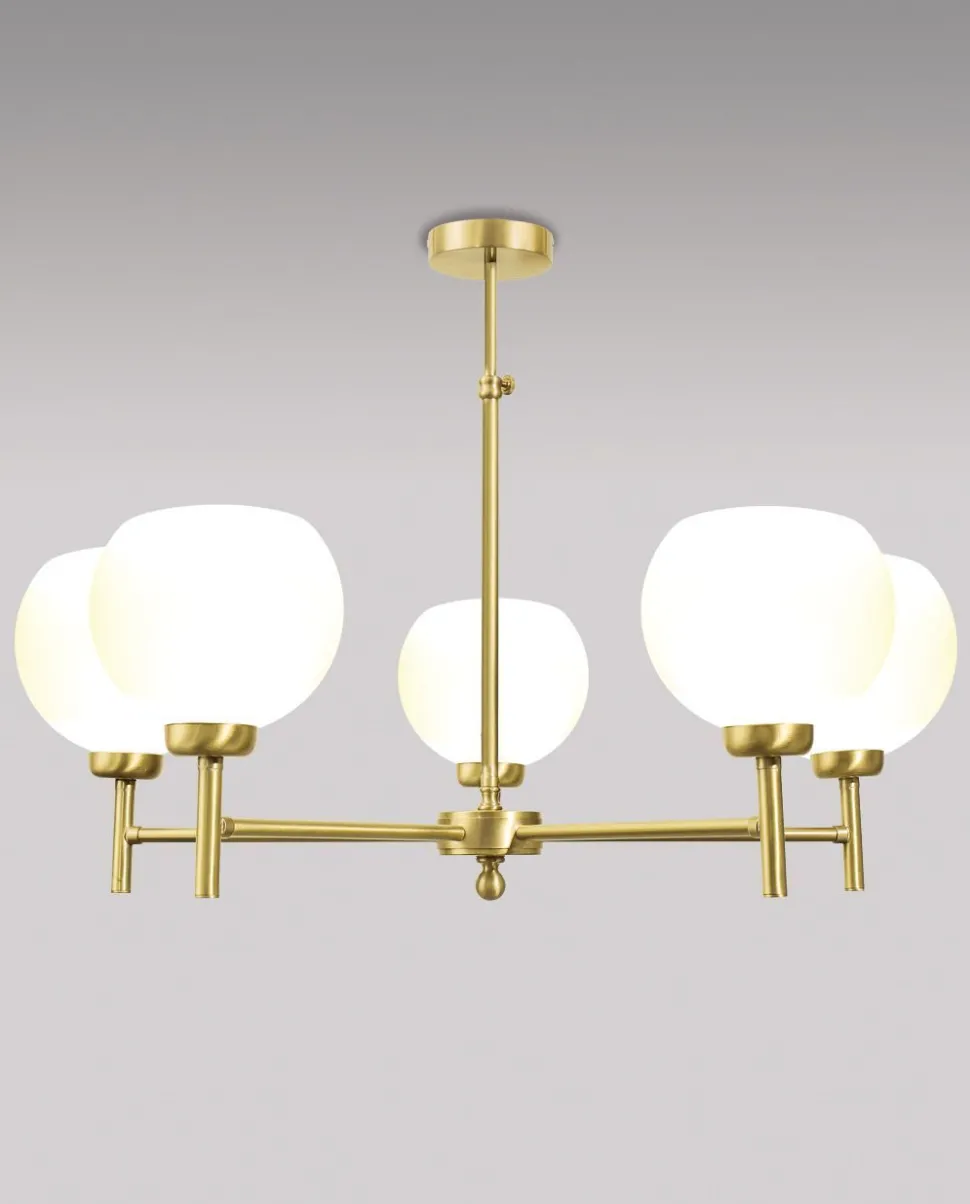 Wohnzimmerlampe TRIVIA Echt-Messing Glas verstellbar