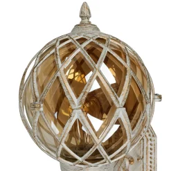 XL Außenleuchte Weiß Gold IP44 Vintage Kugel Schirm