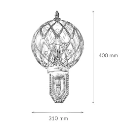XL Außenleuchte Weiß Gold IP44 Vintage Kugel Schirm