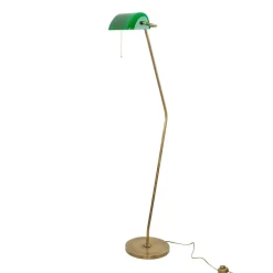 XXL Bankerlampe Messing Glas Wohnzimmer MINISTERO