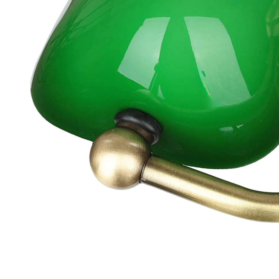 XXL Bankerlampe Messing Glas Wohnzimmer MINISTERO