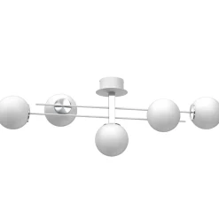 XXL Deckenleuchte Glaskugeln in Chrom Weiß E27 112 cm