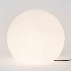 XXL Gartenlampe in Weiß Kugel Schirm Ø80cm