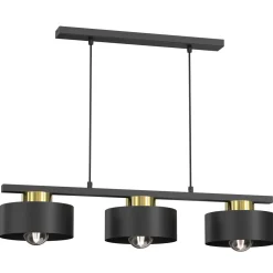 XXL Pendelleuchte Metall Schwarz Gold L:81 cm E27 Loft