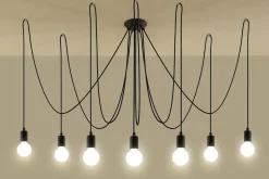 XXL Pendelleuchte Schwarz verstellbar bis 3 m E27