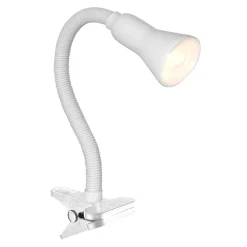 Zeitlose Klemmleuchte in weiß