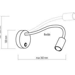 Zeitlose LED Wandlampe Schwarz Metall flexibler Arm