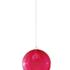 Zeitlose runde Pendelleuchte mit Glasschirm in Rot