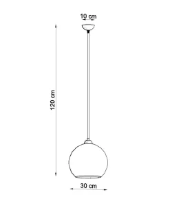 Zeitlose runde Pendelleuchte mit Glasschirm in Rot