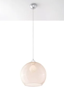 Zeitlose runde Pendelleuchte Hängelampe in Zart-Orange