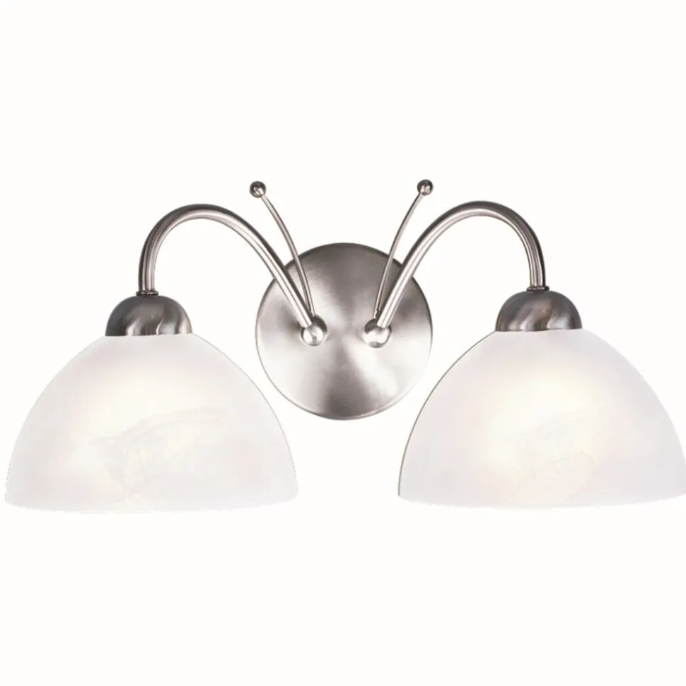 Zeitlose Wandleuchte 2-flmg. silbern